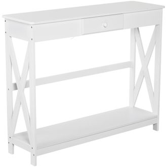 HOMCOM Homcom - Mesa De Consola De Madera Mesa De Entrada Con 1 Caj&oacute;n Y 1 Estante De Almacenaje Para Pasillo Sal&oacute;n 100x30x81cm