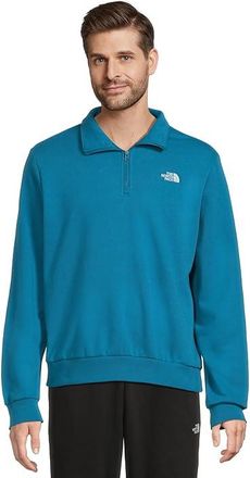 The North Face Evolution Simple Dome Regular 1/4 Zip Mens Sweatshirt Dusk Blue : 2XL, Cotton/Polyester