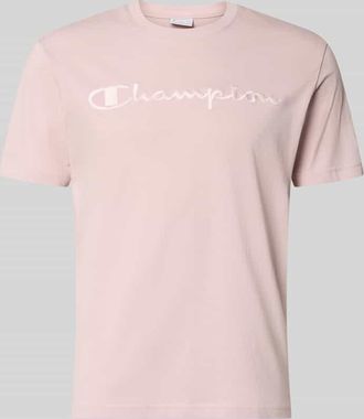 Champion T-Shirt mit Label-Stitching mit Rundhalsausschnitt in Black, Gr&ouml;&szlig;e XXL