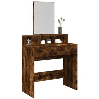 vidaXL Toeletta con Specchio Rovere Fumo 80x41x144,5 cm - Vidaxl