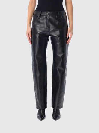 Magda Butrym Mid-Rise Slim Fit 5-Pocket Lambskin Leather Trousers