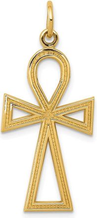 Diamond2Deal 14k Yellow Gold Ankh Cross Charm