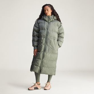 adidas ADIDAS by Stella McCartney Womens Long Padded Winter Jacket - Green - Size Medium