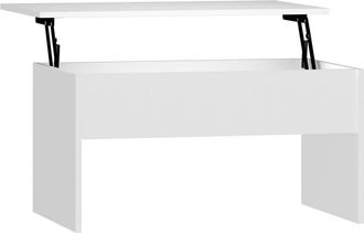 vidaXL Vidaxl - Mesa De Centro Madera Contrachapada Blanco 80x50,5x41,5 Cm
