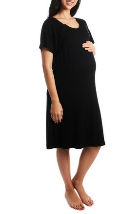 Everly Grey Rosa Maternity/Nursing Hospital Gown in Black at Nordstrom, Size X-Large