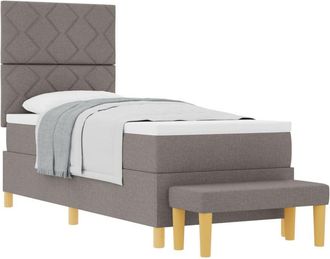 vidaXL Box Spring Bed with Mattress Taupe 80 x 200 cm Fabric Vidaxl