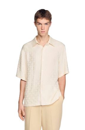 Sandro Square Cross loose-fit shirt in White at Nordstrom, Size Xx-Large