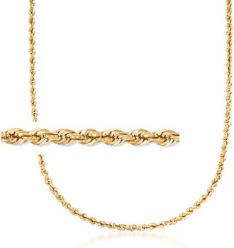Ross-Simons 4mm 14kt Yellow Gold Rope-Chain Necklace