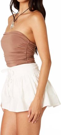 Cotton Candy Ruched Tube Top In Sable