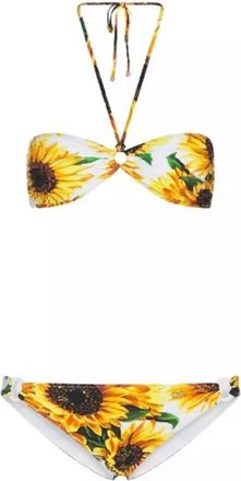 Dolce & Gabbana Sunflower Print Two Piece Bikini Size S