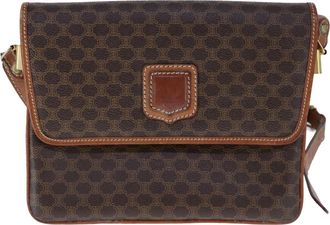 Celine Macadam Brown Canvas Shoulder Bag (Pre-Owned)