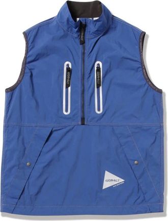 Gramicci Blauwe Geborstelde Nylon Vest - Heren - Bodywarmers - Blauw - L - Nylon - Jassen