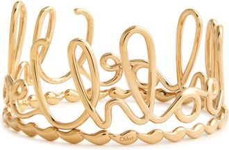 Chloé Iconic Logo Bangle - set of two - Gold - One Size