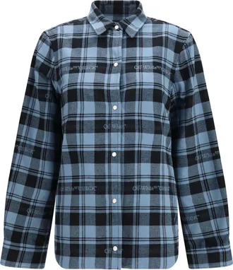 Off-white Padded Check Flannel Overshirt - Black