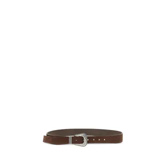 Brunello Cucinelli Western Buckle Suede Belt - Brown