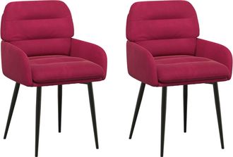 vidaXL Sillas De Comedor 2 Uds. Terciopelo Rojo Vino 59 X 59,5 X 90 Cm Vidaxl