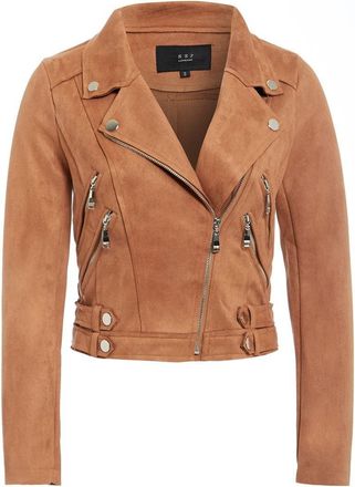 SS7 Womens Faux Suede Biker Jacket Ladies Size 8 10 12 14 Black Grey New