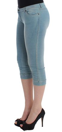 Ermanno Scervino Womens Blue Capri Pants Cropped Jeans Cotton