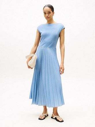 Tommy Hilfiger Pleated Fit And Flare Maxi Dress