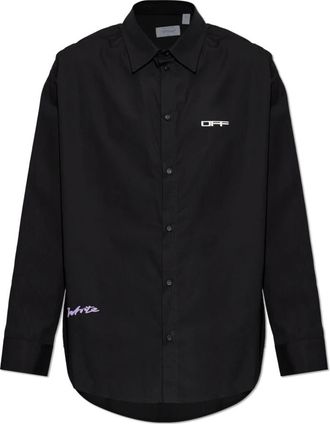 Off-white Logo Shirt - Heren - Casual Overhemden - Zwart - XS - Katoen - Overhemden
