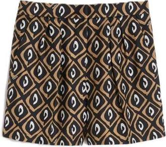 Max Mara bedruckte Seidenshorts Schwarz