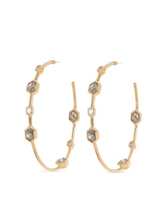 Nimo With Love 18K yellow gold diamond hoop earrings - women - 18kt Yellow Gold/Diamond - One Size