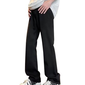 Generic Jeans for Men UK Bootcut Denim Trousers Vintage Wash Plain Jean Trouser Baggy Wide Leg Bottoms Comfy Stretch Pants Smart Casual Lounge Pant with Pocke