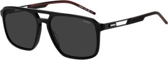 HUGO BOSS Black acetate sunglasses with rubber logo