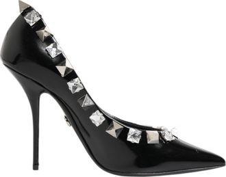 Dolce & Gabbana Zwarte Kristallen Studs Stiletto Pumps Schoenen