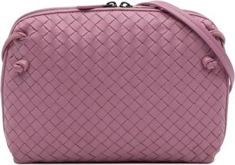 Bottega Veneta Pre-owned Cross Body Bags, female, Pink, Size: ONE SIZE Pre-owned Woven Leather Crossbody Bag