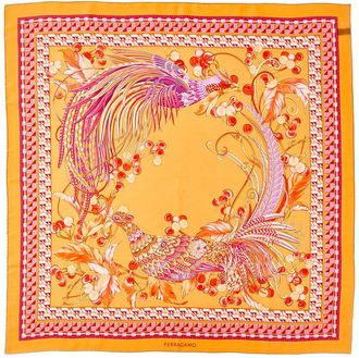 Ferragamo Ferragamo Animal Print Silk Scarf