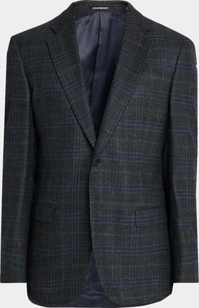 Emporio Armani Men & apos;s G Line Wool Melange Plaid Sport Coat