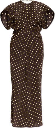 Marni Cr&ecirc;pe de chine jurk met Polka Rhythm print - Dames - Casual kleedjes - Bruin - XS - Kleedjes