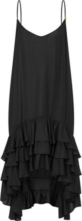 Moschino Abito midi con ruches - Nero