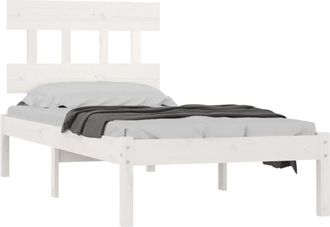 vidaXL Estructura De Cama Madera Maciza De Pino Blanco 100x200 Cm Vidaxl