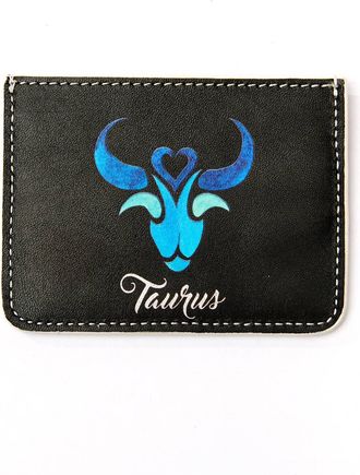 Emm Kuo Womens Horoscope Taurus Cardholder In Black