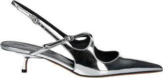 Proenza Schouler Slash Crossover Slingback Pumps - Dames - Pumps - Grijs - 41 EU - Leer - Schoenen