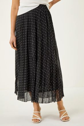Roman Polka Dot Maxi Skirt