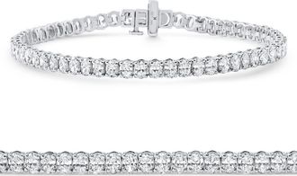 Pompeii3 6Ct Oval Cut Diamond Tennis Bracelet 14k White Gold Lab Grown 7 Size: 7