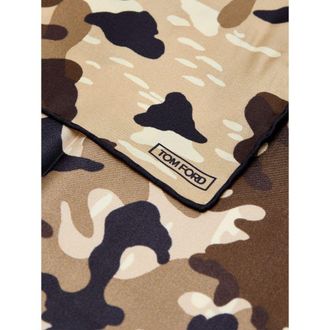 Tom Ford Mens Beige Silk Pocket Square Accessory