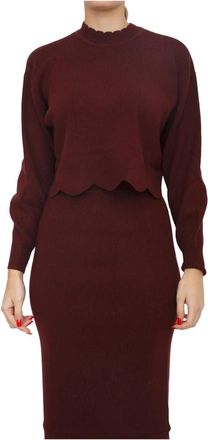 Twinset Maglia Bordeaux - Dames - Kleedjes - Rood - XS - Wol - Kleedjes