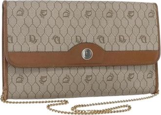 Dior Pre-owned Vintage Plastic Shoulder Bag - Dames - Vintage Schoudertas - Beige - ONE Size - Leer - Vintage