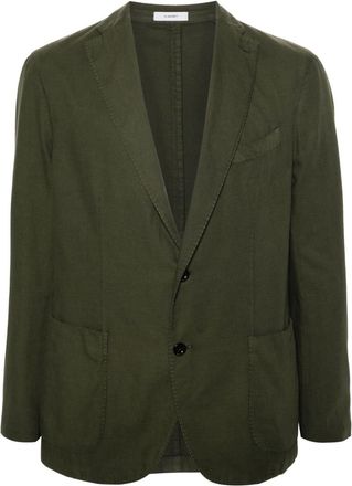 Boglioli single-breasted cotton blend blazer - men - Cupro/Linen/Flax/Cotton - 48 - Green