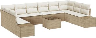 vidaXL Vidaxl - Garden Sofa Set 11 pcs Beige and cream 344 x 209 x 85 cm