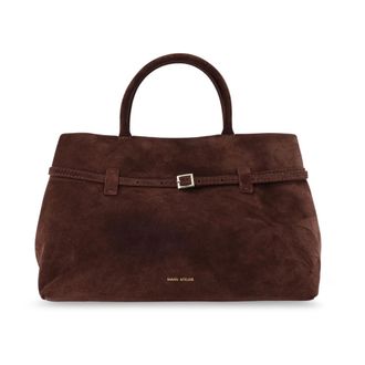 Manu Atelier Stijlvolle tassen met metalen gespband - Dames - Handtassen - Bruin - ONE Size - Su&egrave;de - Tassen