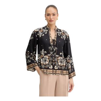 Twinset Dames, Blouses & Shirts, Zwart, Maat: XS Linnen