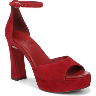 Naturalizer Delphie Ankle Strap Platform Sandal in Hearts Flame Red at Nordstrom, Size 9.5