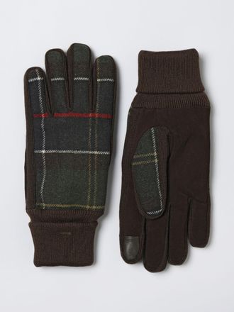 Barbour Guanti Hackney Barbour in camoscio e lana tartan
