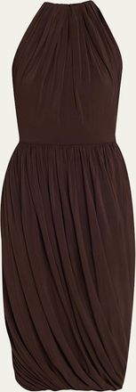 Alaia Gathered Jersey Midi Dress