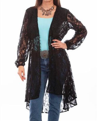 Scully Lace Jacket Cardigan In Black